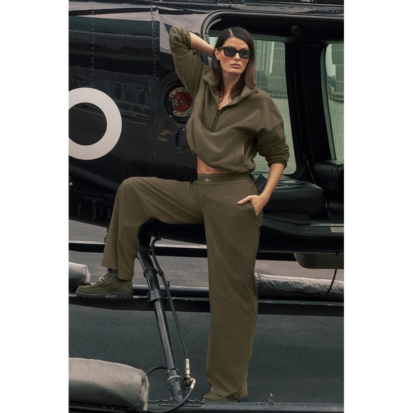 ALO Yoga Pants - ALO-Suit Up Trouser (Regular)-Olive Tree-SOLD OUT